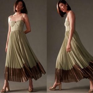 Anthropologie dress. Verb by Pallavi Singhee. Green gown. Medium size.